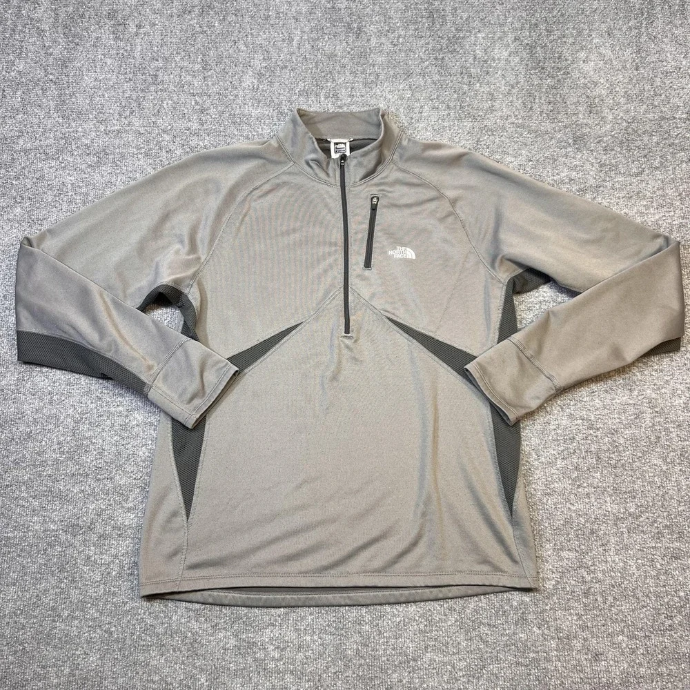 The North Face Flight Series Pullover Mens Large Gray 1/4 Zip Long Sleeve